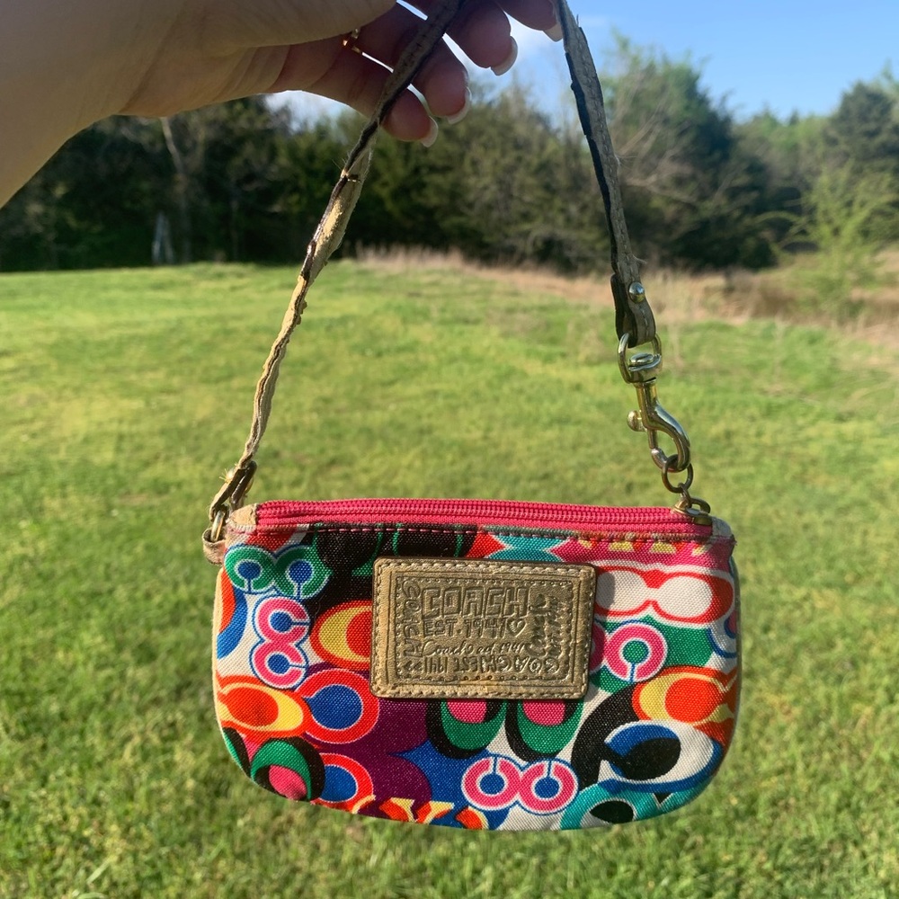 Coach Poppy colorful wristlet